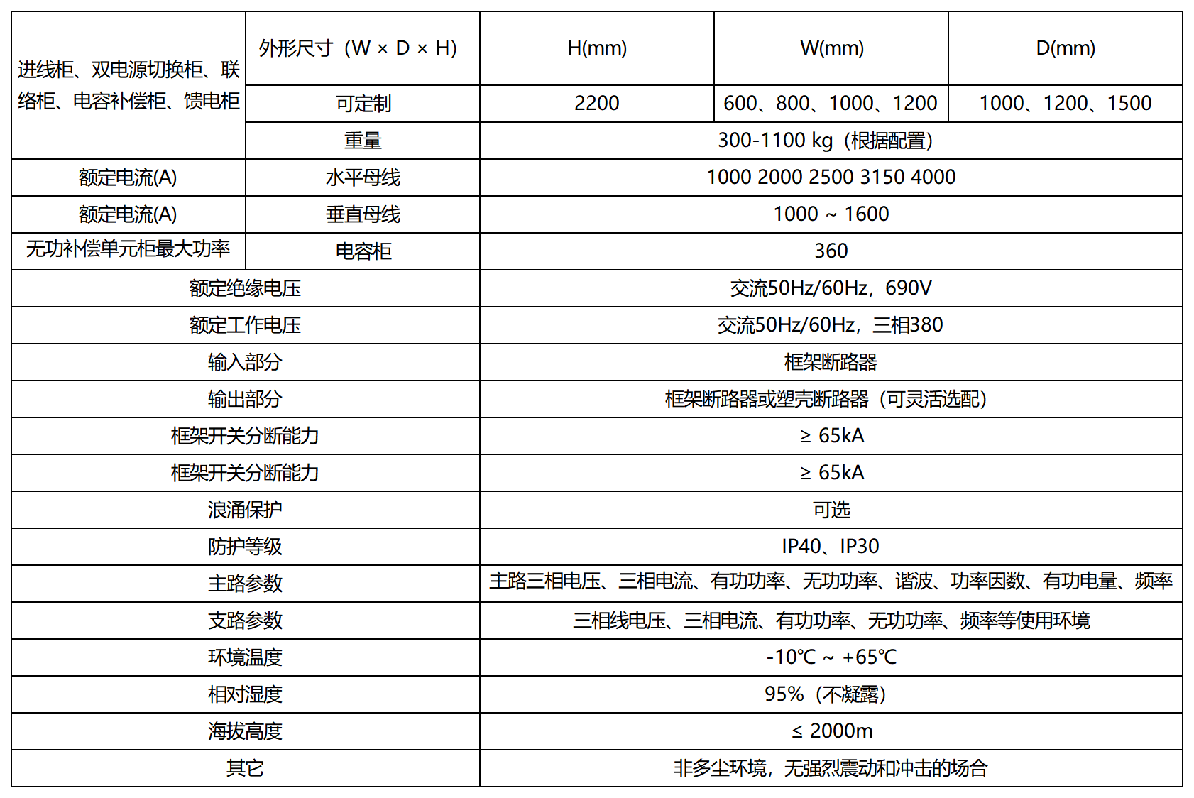 低压柜技术参数_技术参数1